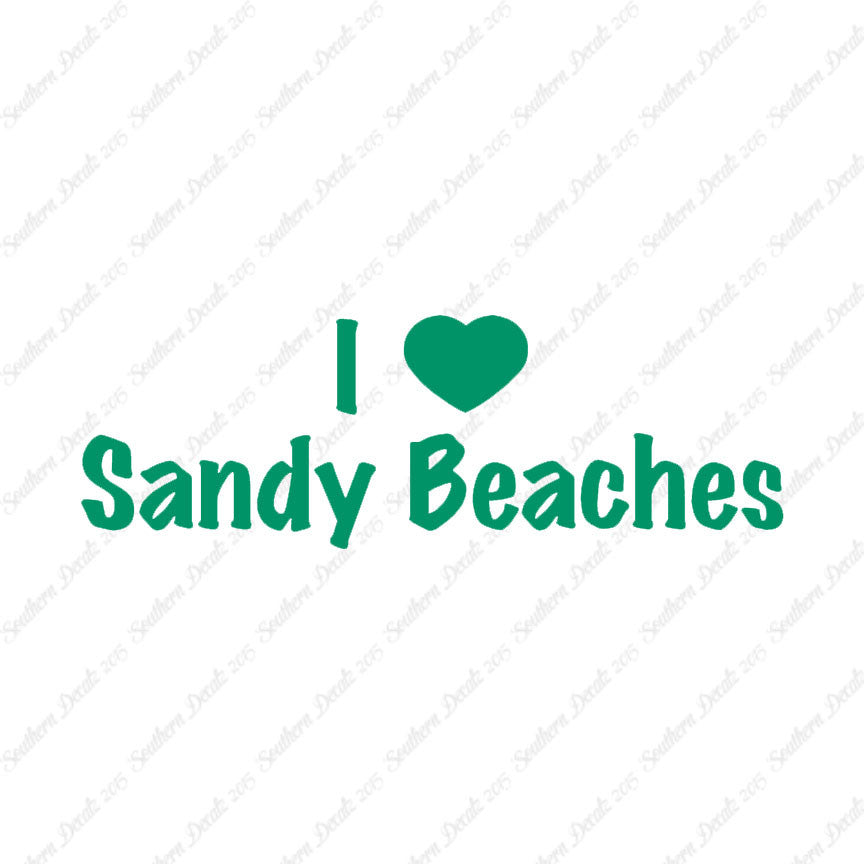 I Love Sandy Beaches Heart
