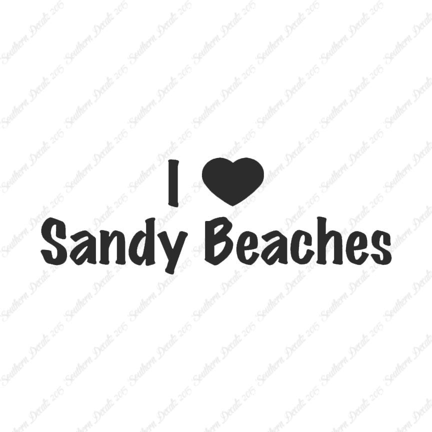 I Love Sandy Beaches Heart