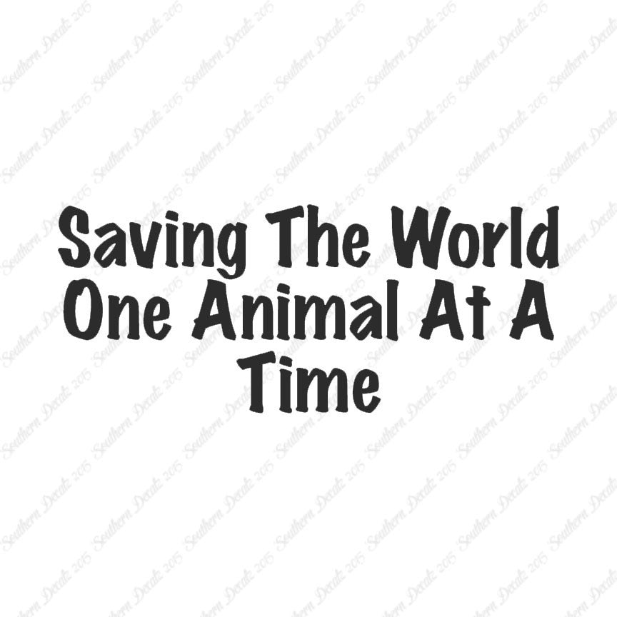 Saving World One Animal At A Time