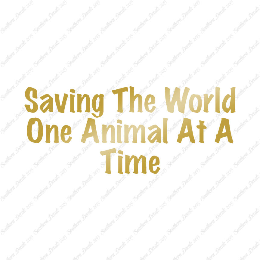 Saving World One Animal At A Time