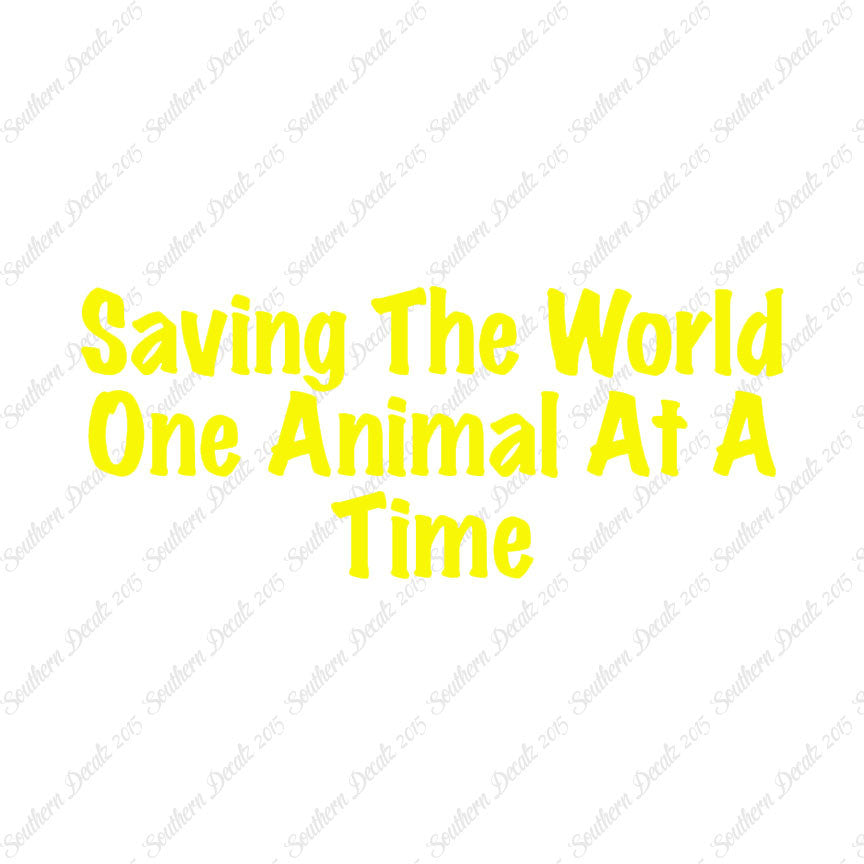 Saving World One Animal At A Time