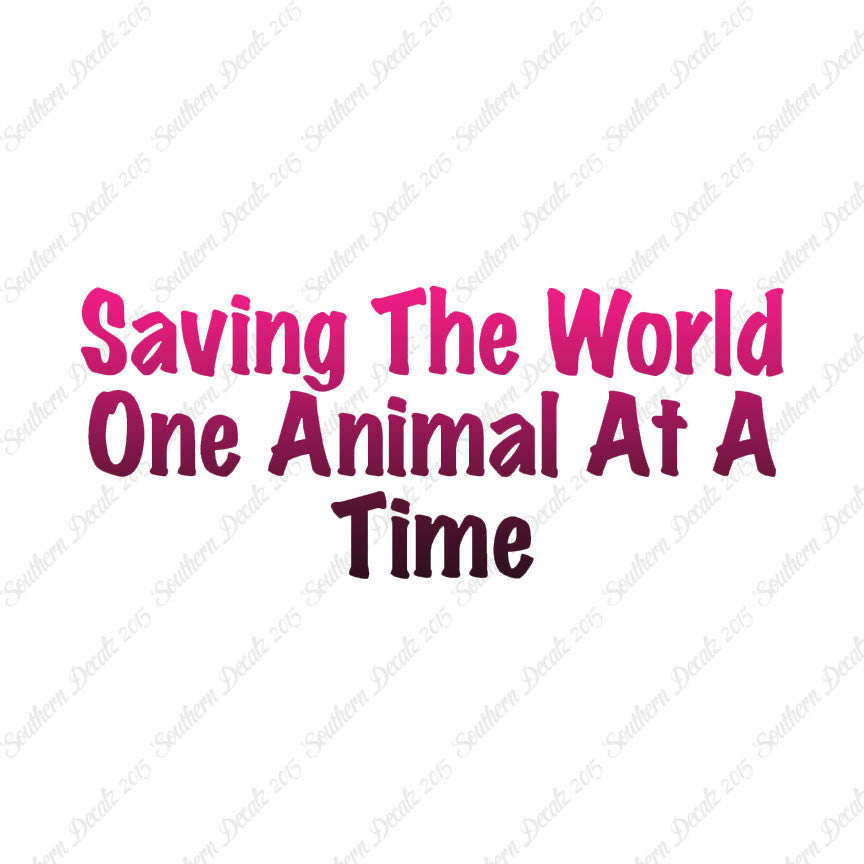 Saving World One Animal At A Time