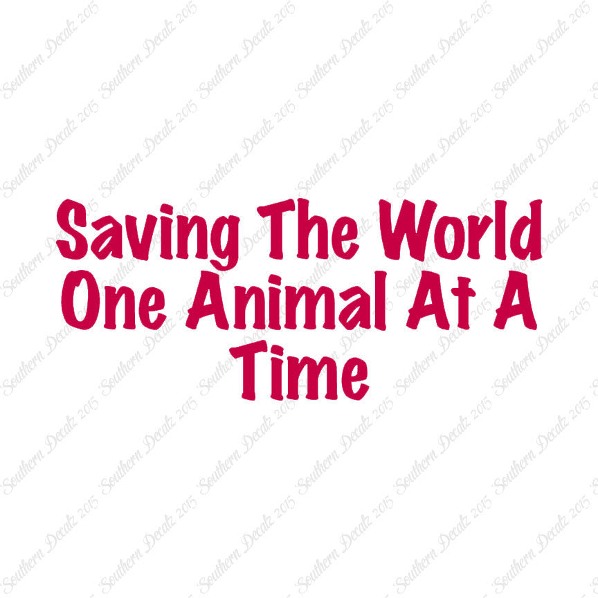 Saving World One Animal At A Time