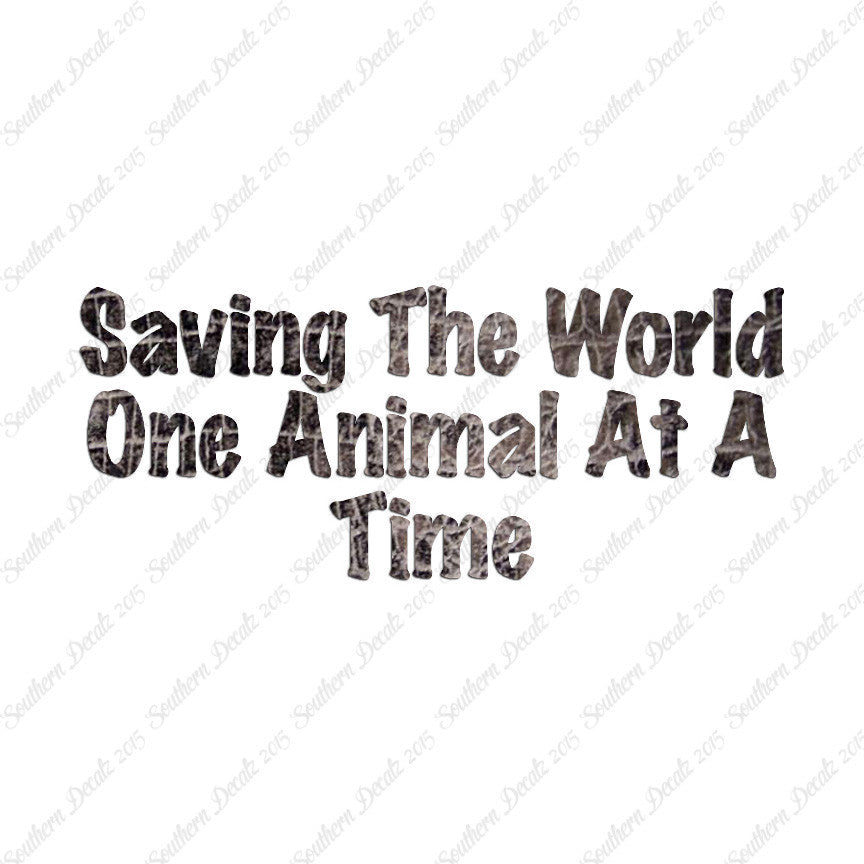 Saving World One Animal At A Time