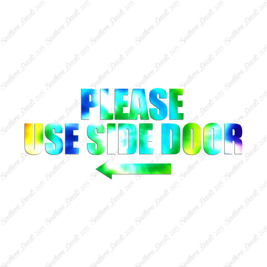 Please Use Side Door Left Arrow