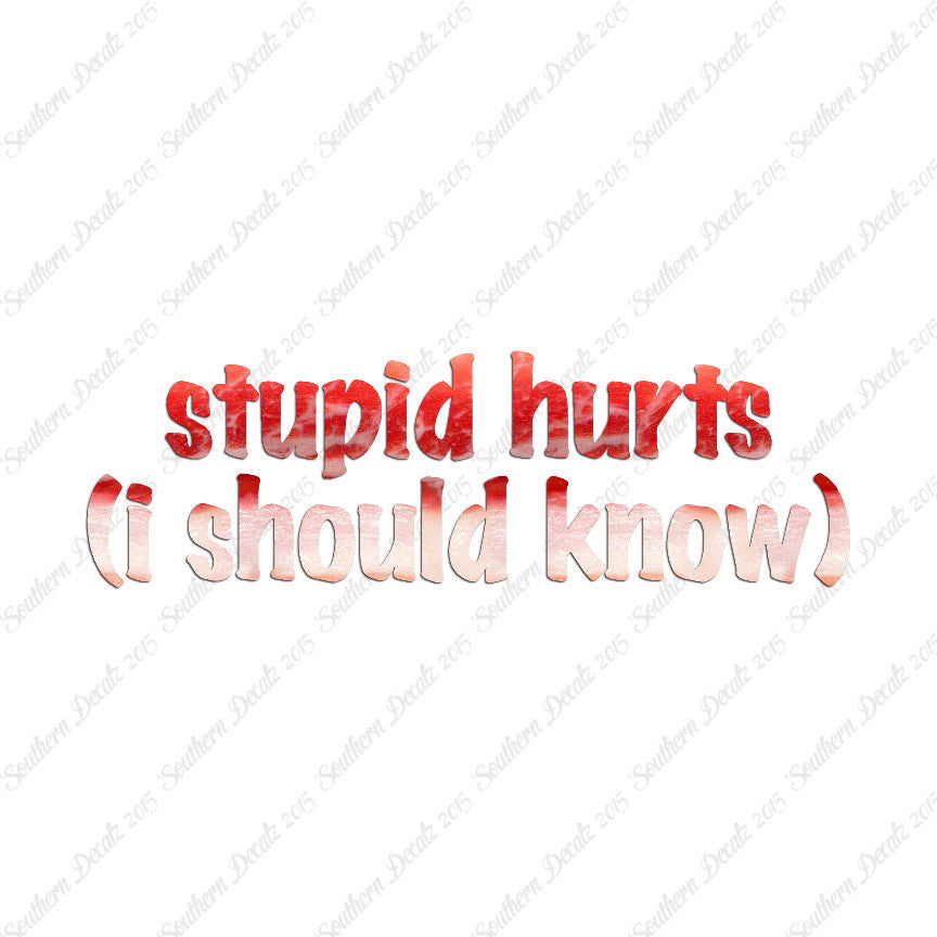 Stupid Hurts I Should Know