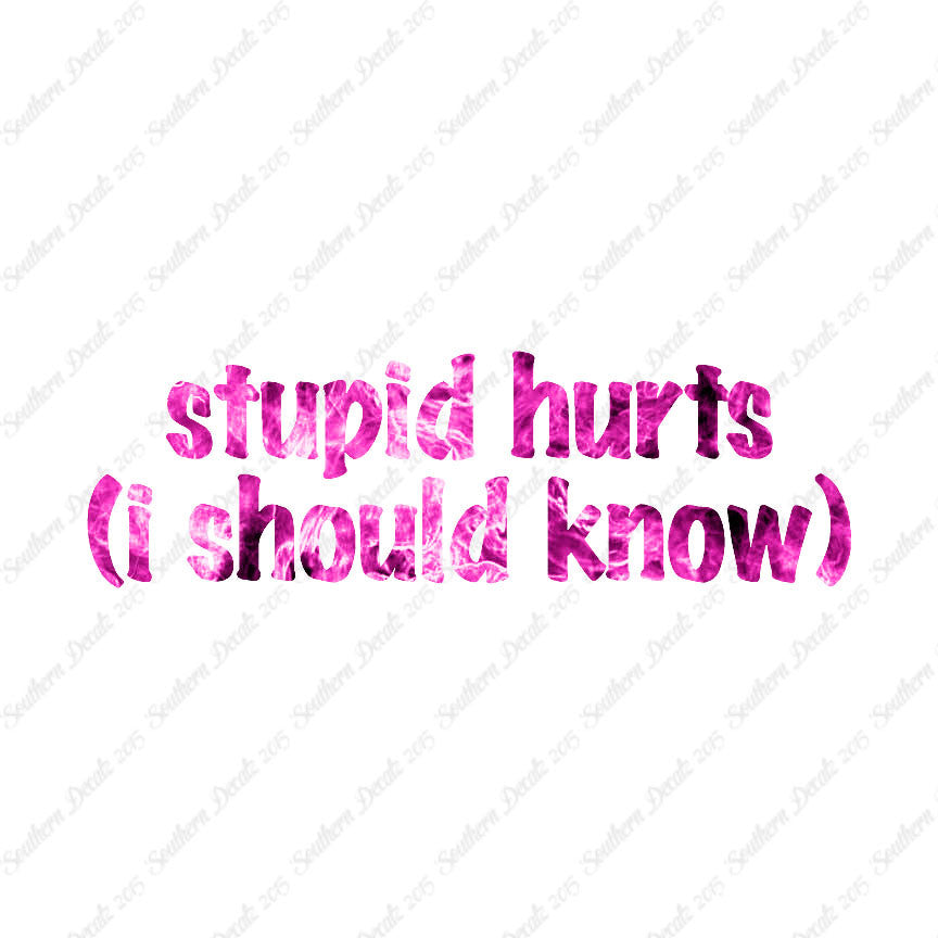Stupid Hurts I Should Know