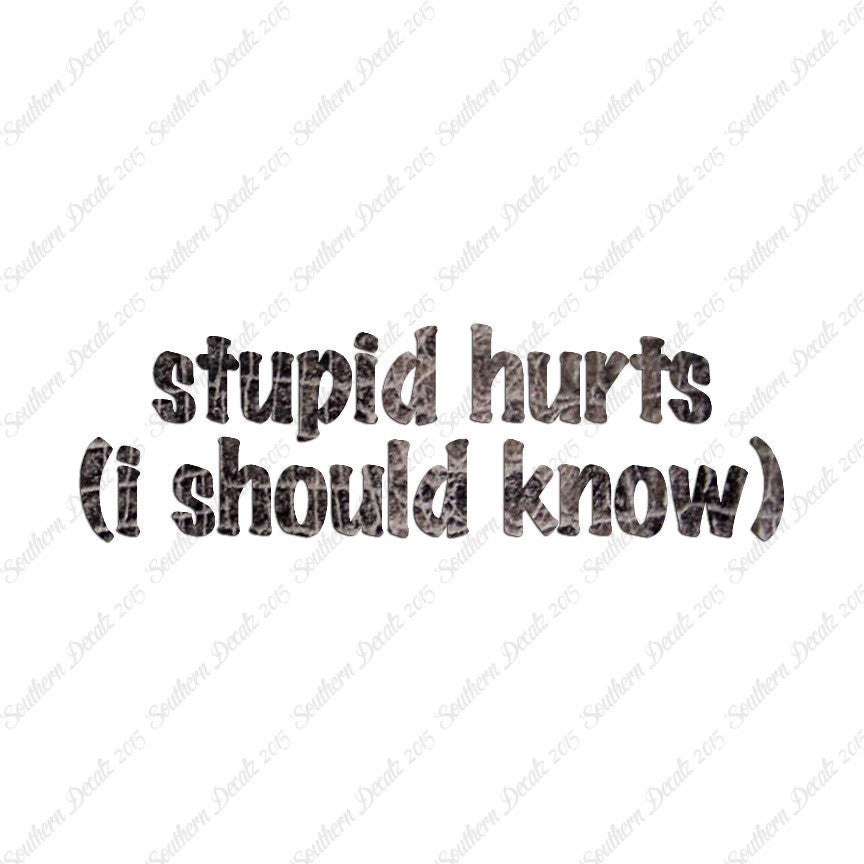Stupid Hurts I Should Know