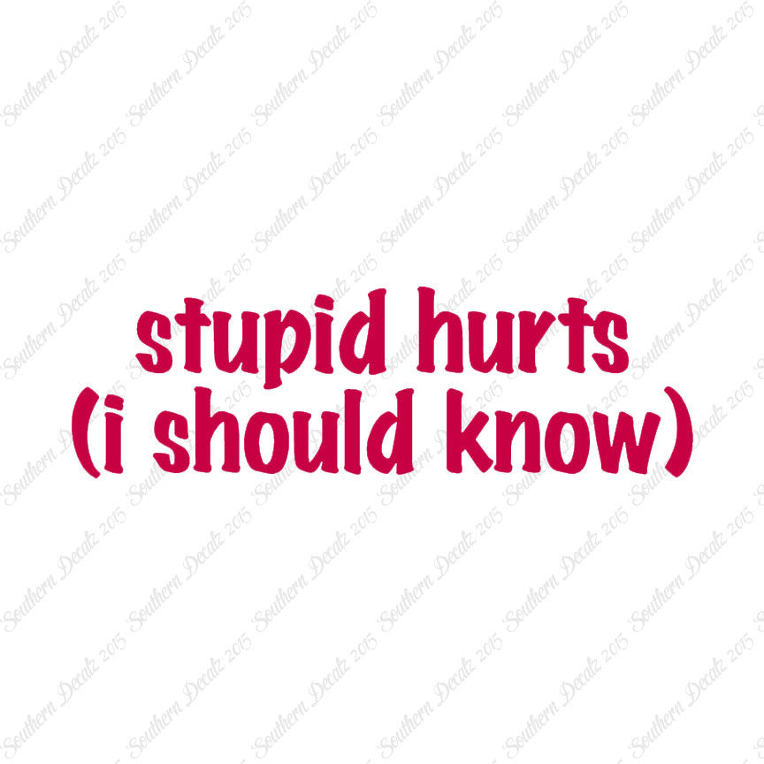 Stupid Hurts I Should Know