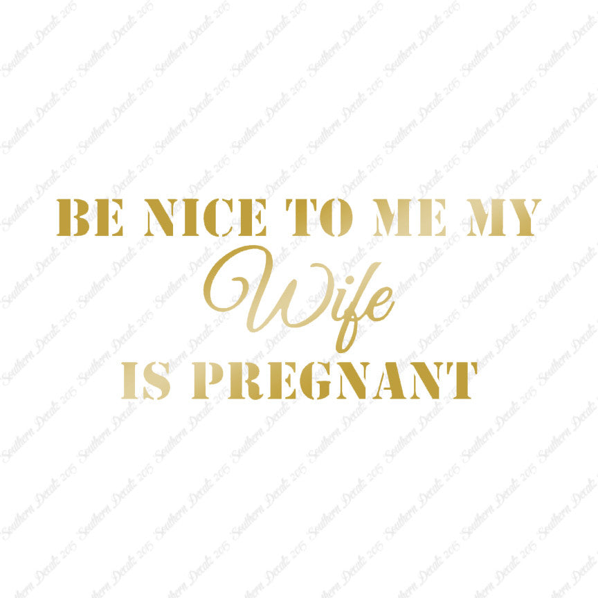 Be Nice To Wife She Is Pregnant