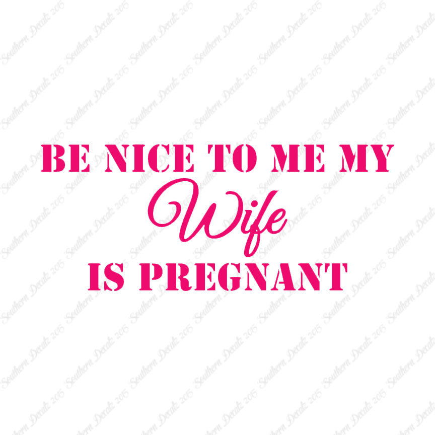 Be Nice To Wife She Is Pregnant