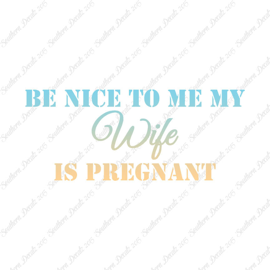 Be Nice To Wife She Is Pregnant