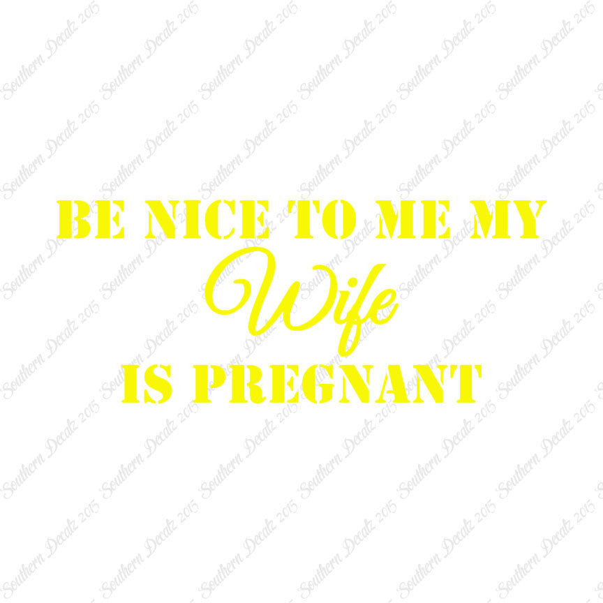 Be Nice To Wife She Is Pregnant