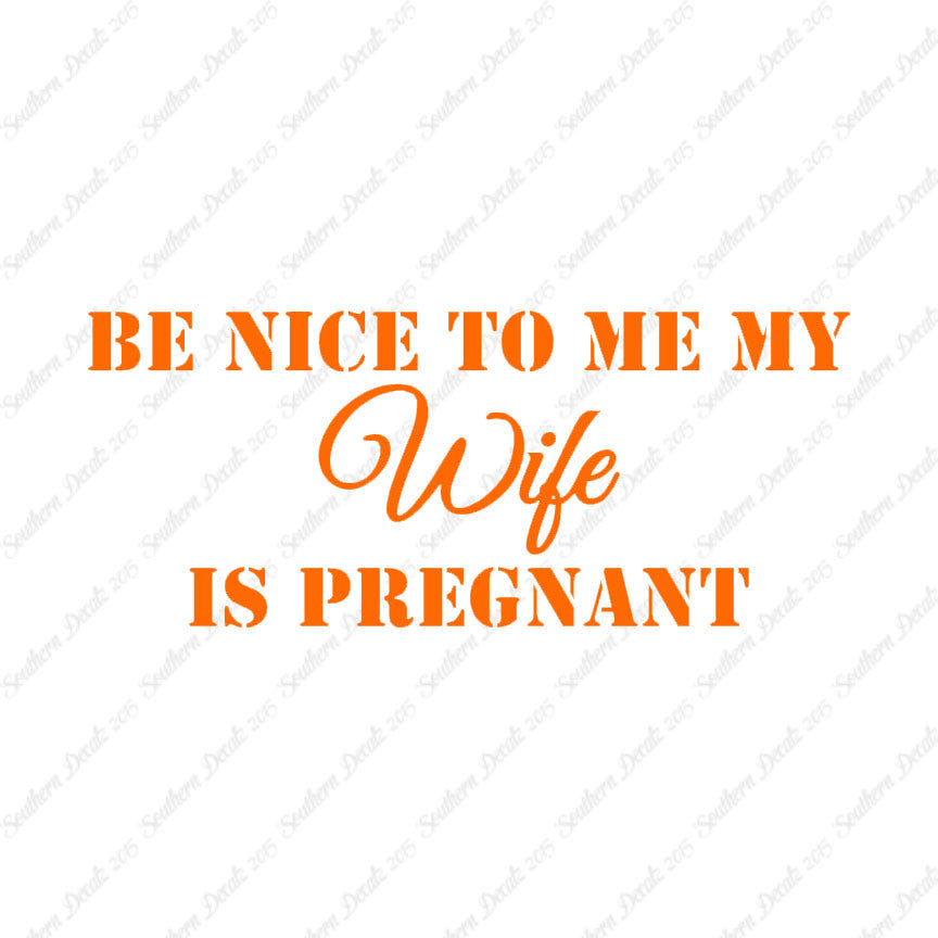 Be Nice To Wife She Is Pregnant