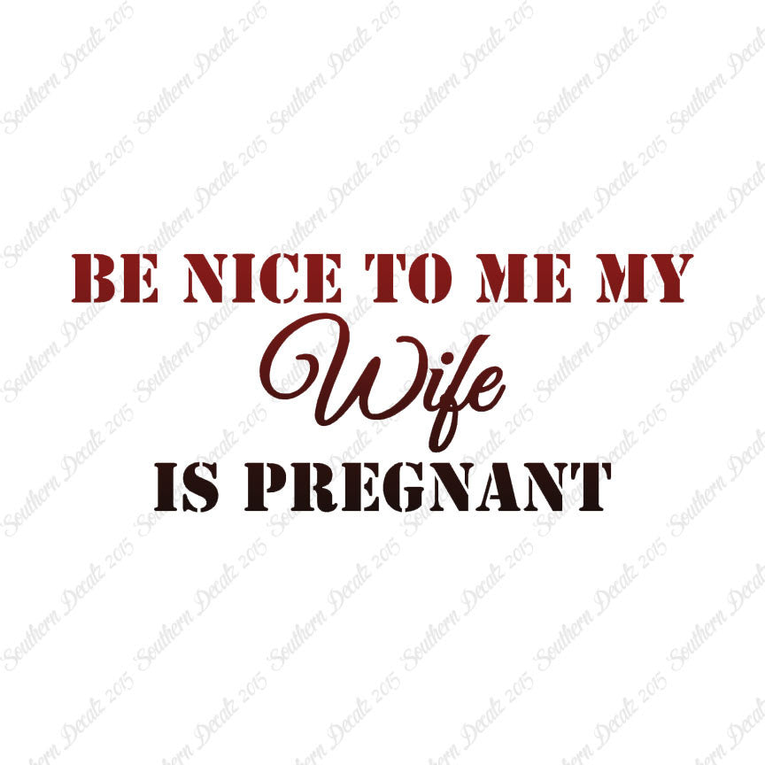Be Nice To Wife She Is Pregnant