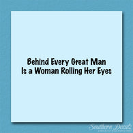 Behind Man Is Woman Rolling Her Eyes