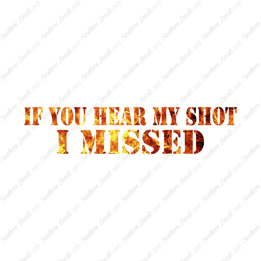 If You Hear My Shot I Missed