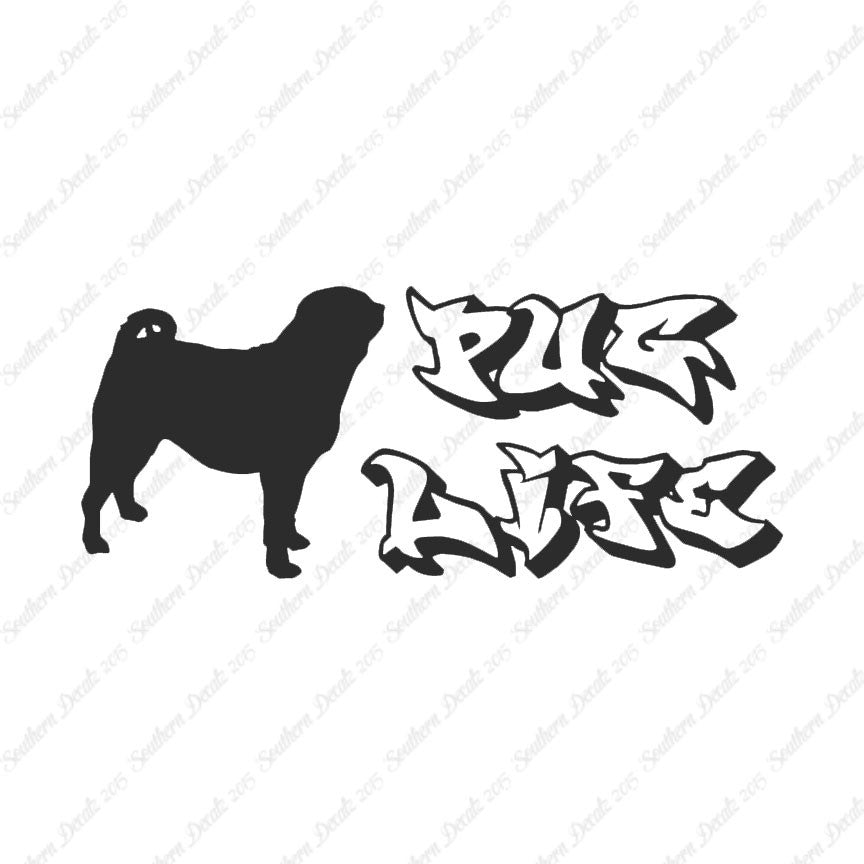 Pug Life Dog Silhouette