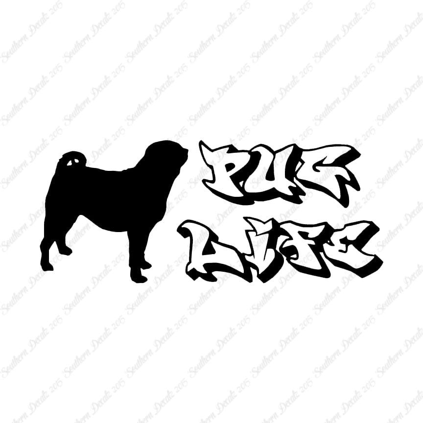 Pug Life Dog Silhouette