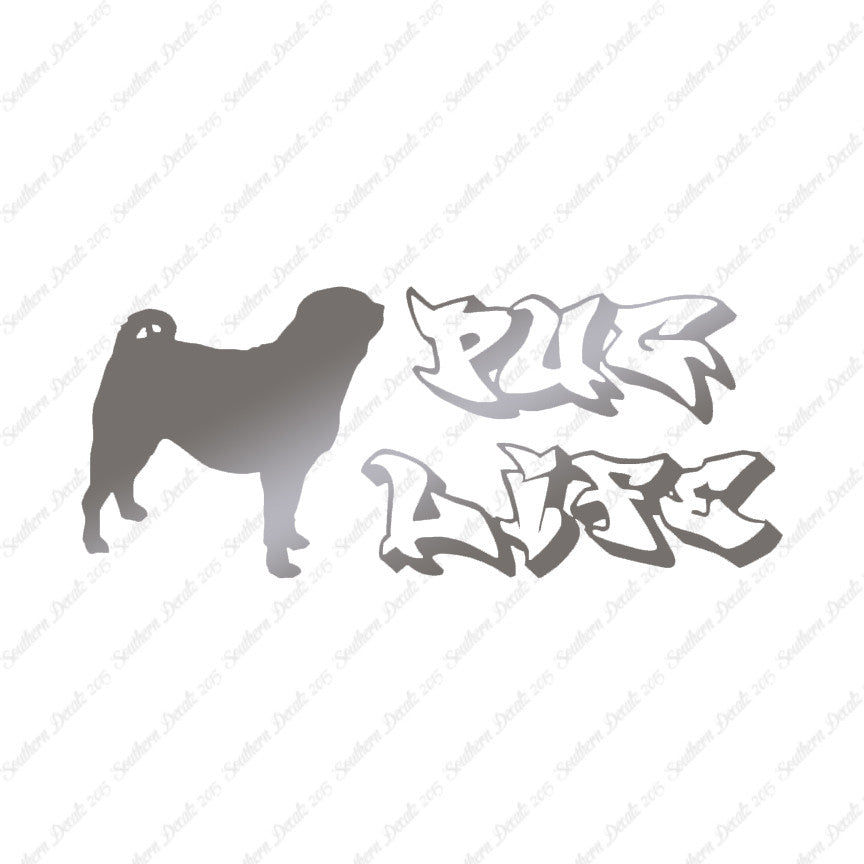Pug Life Dog Silhouette