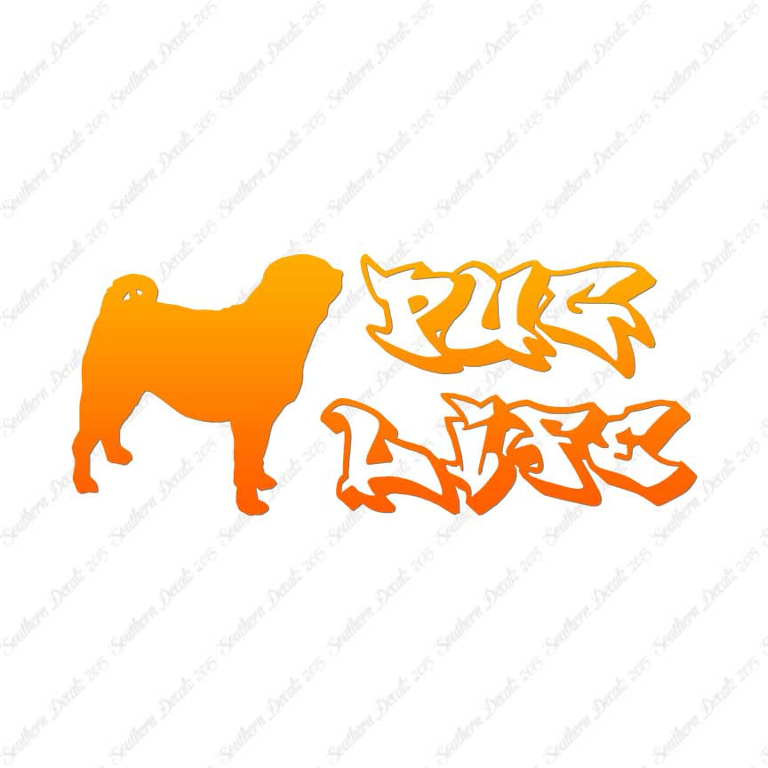 Pug Life Dog Silhouette