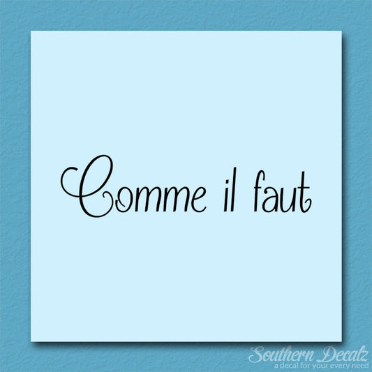 French Comme il Faut
