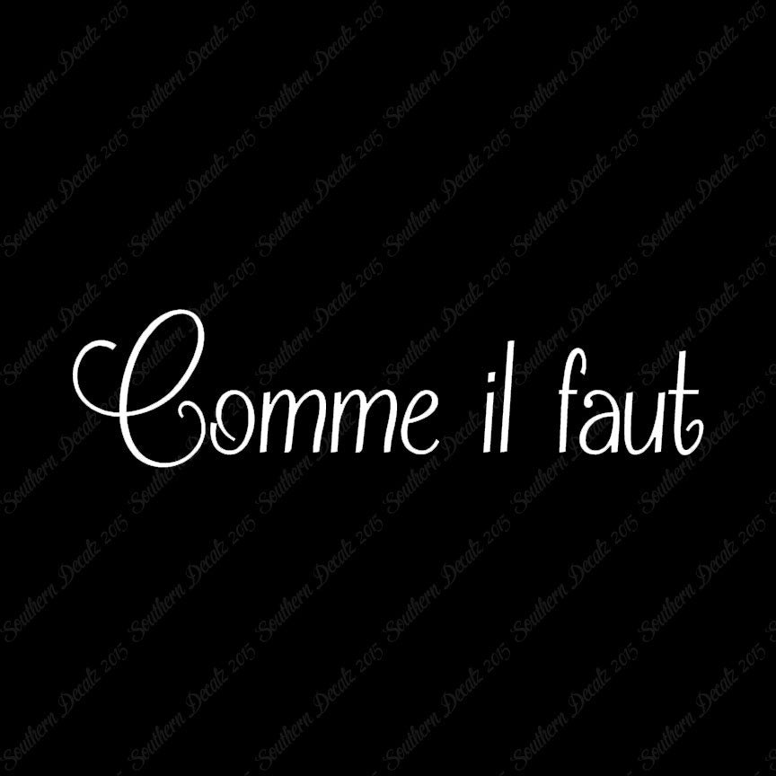 French Comme il Faut