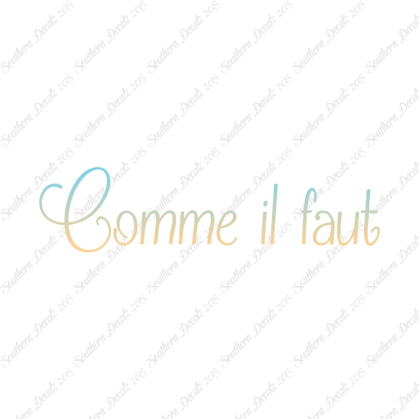 French Comme il Faut