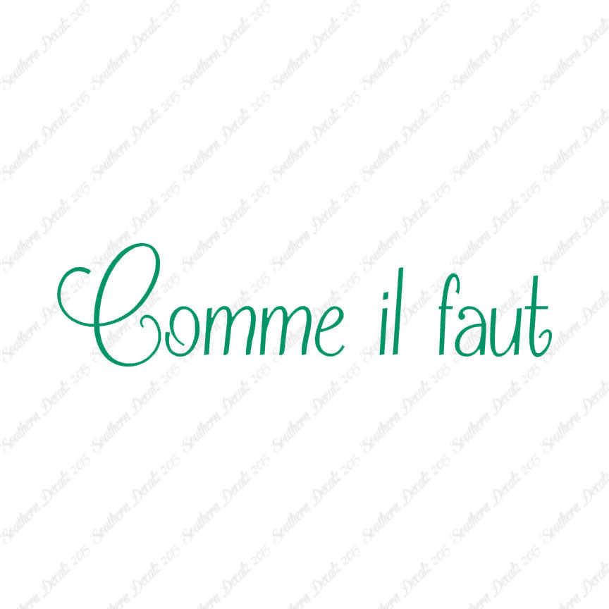 French Comme il Faut