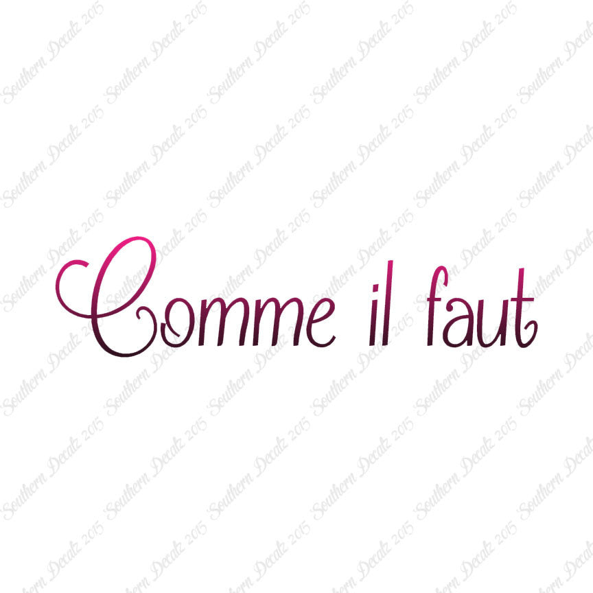 French Comme il Faut