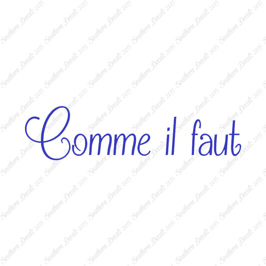 French Comme il Faut