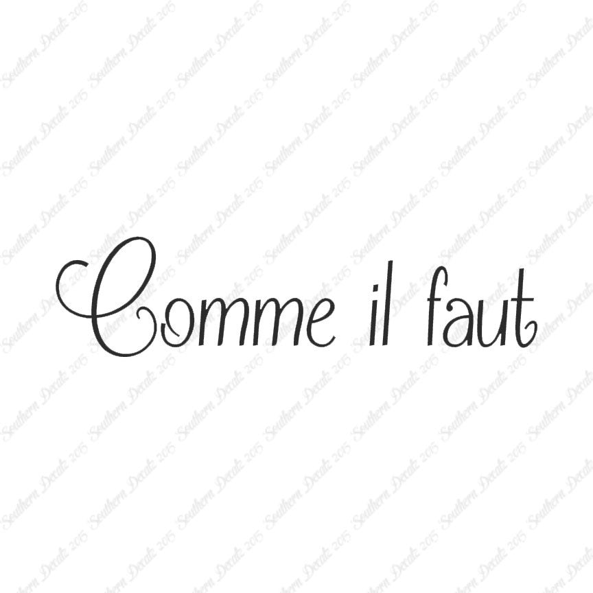 French Comme il Faut