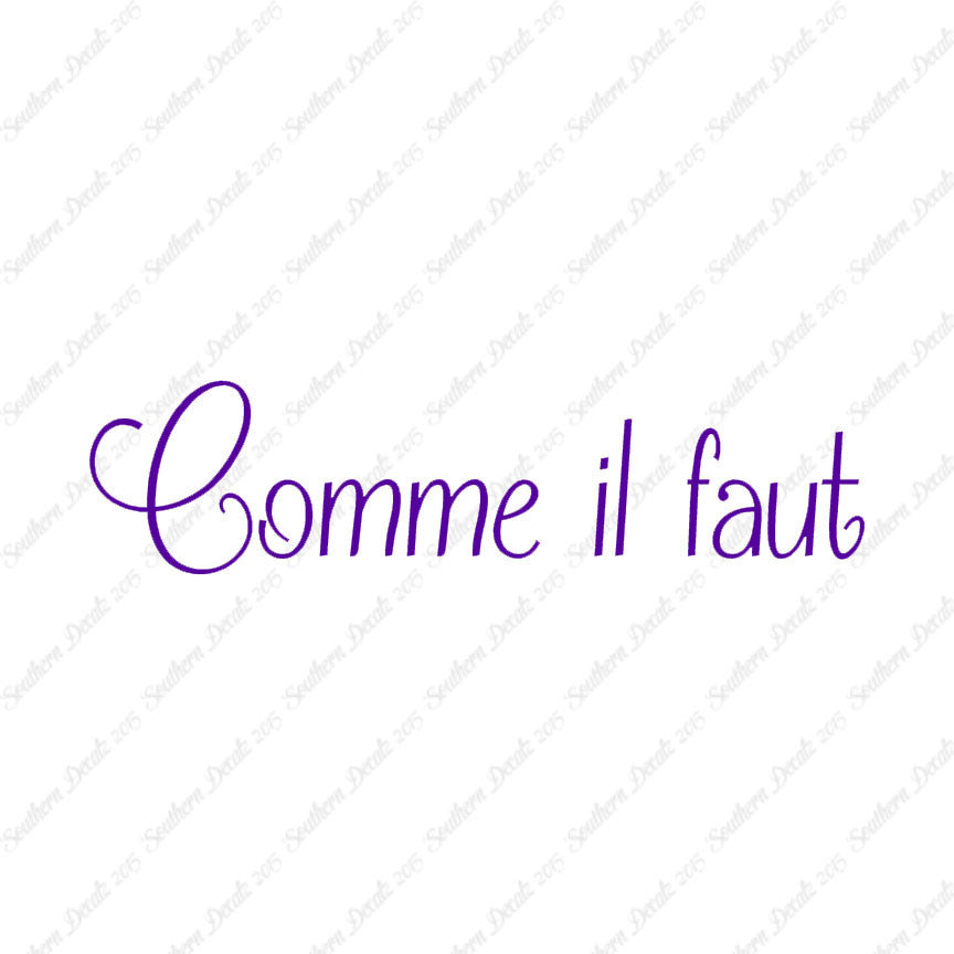 French Comme il Faut