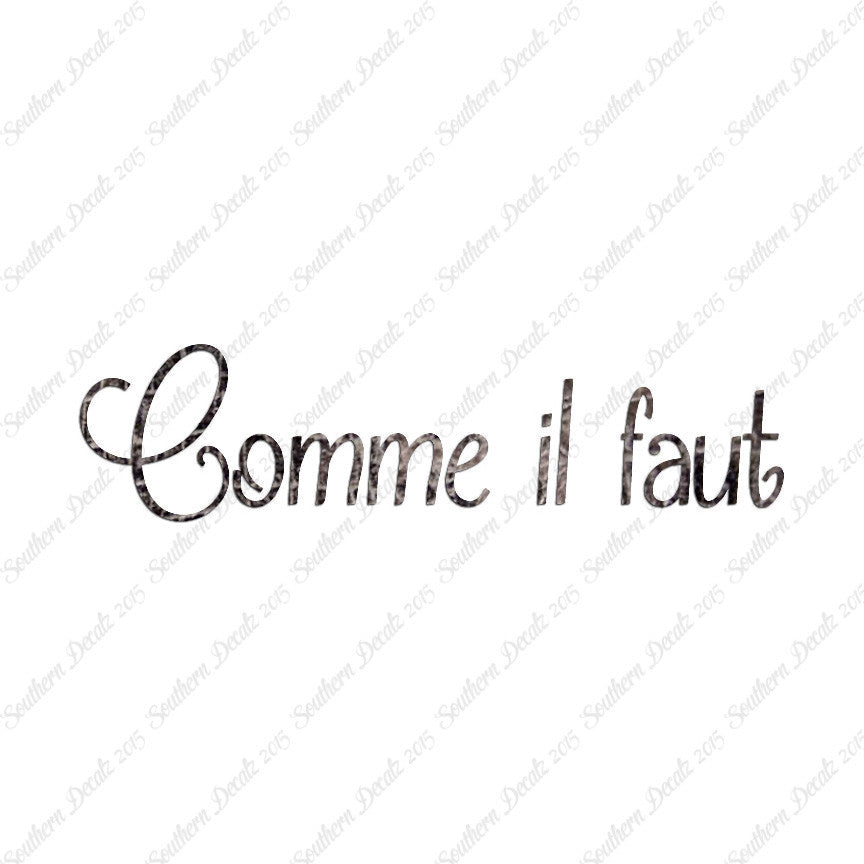 French Comme il Faut
