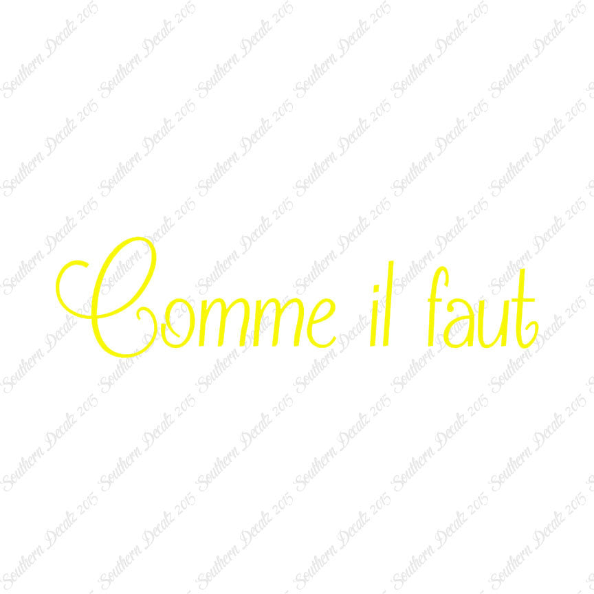 French Comme il Faut