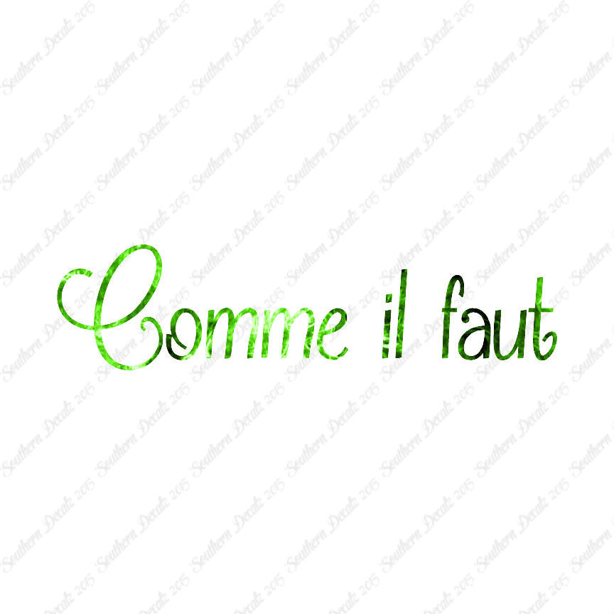 French Comme il Faut