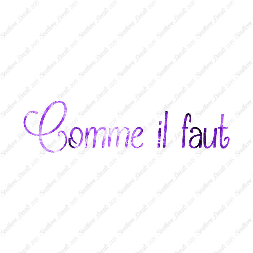 French Comme il Faut
