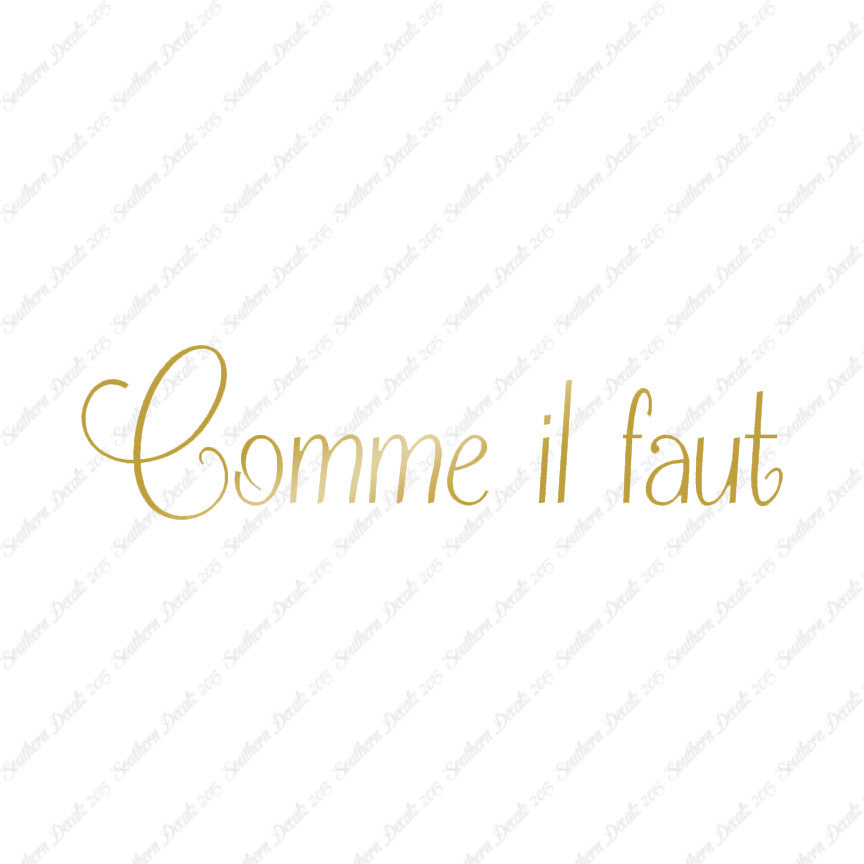French Comme il Faut