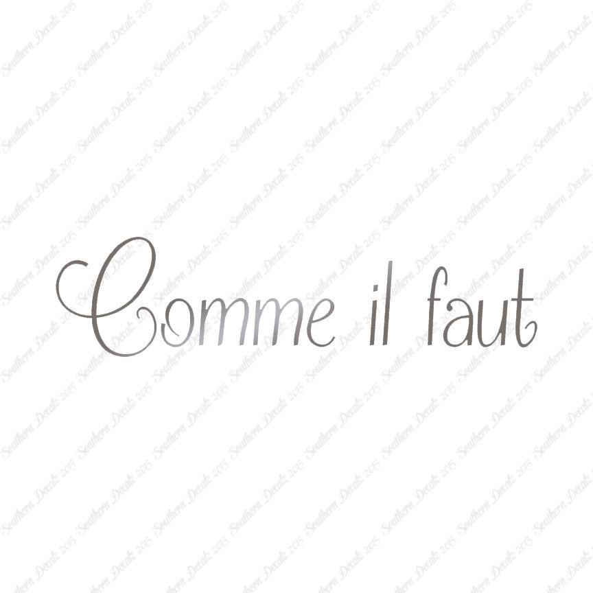 French Comme il Faut