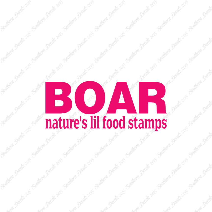 Boar Natures Food Stamps