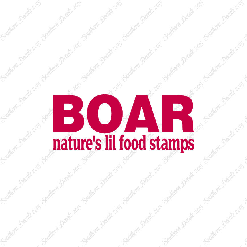 Boar Natures Food Stamps