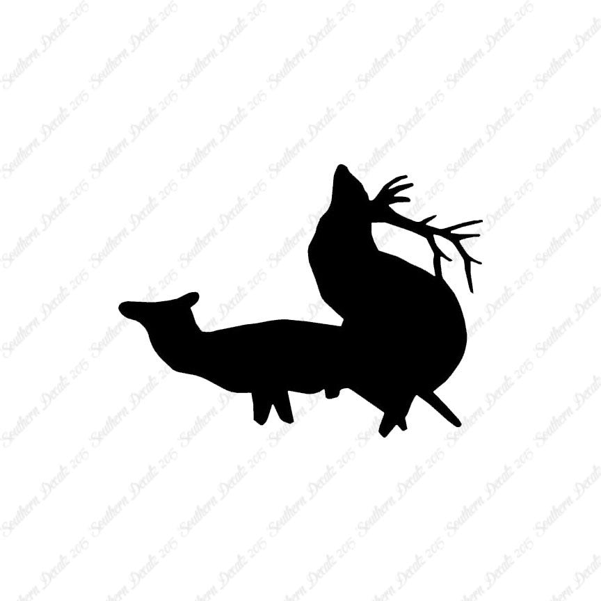 Deer Mating Funny Silhouette