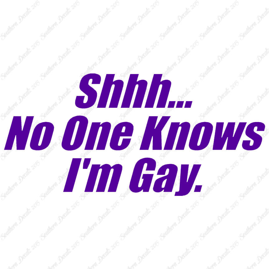 Shh No One Knows I'm Gay