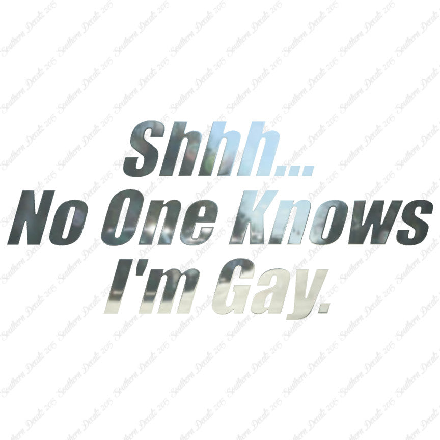 Shh No One Knows I'm Gay