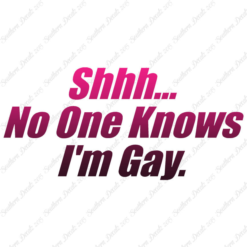 Shh No One Knows I'm Gay