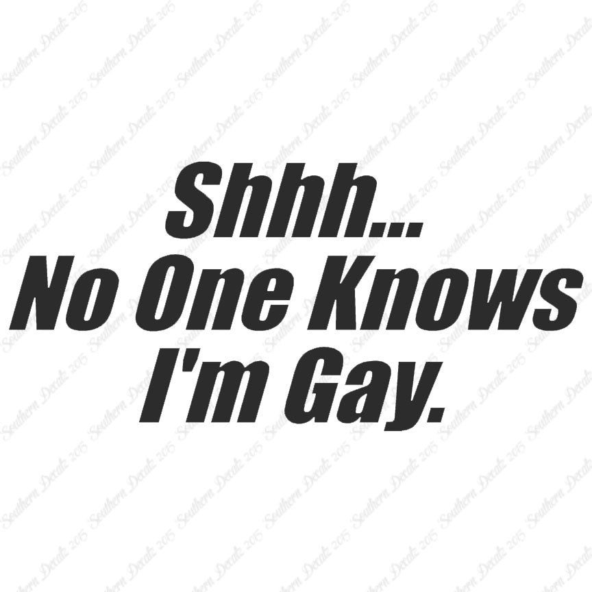 Shh No One Knows I'm Gay