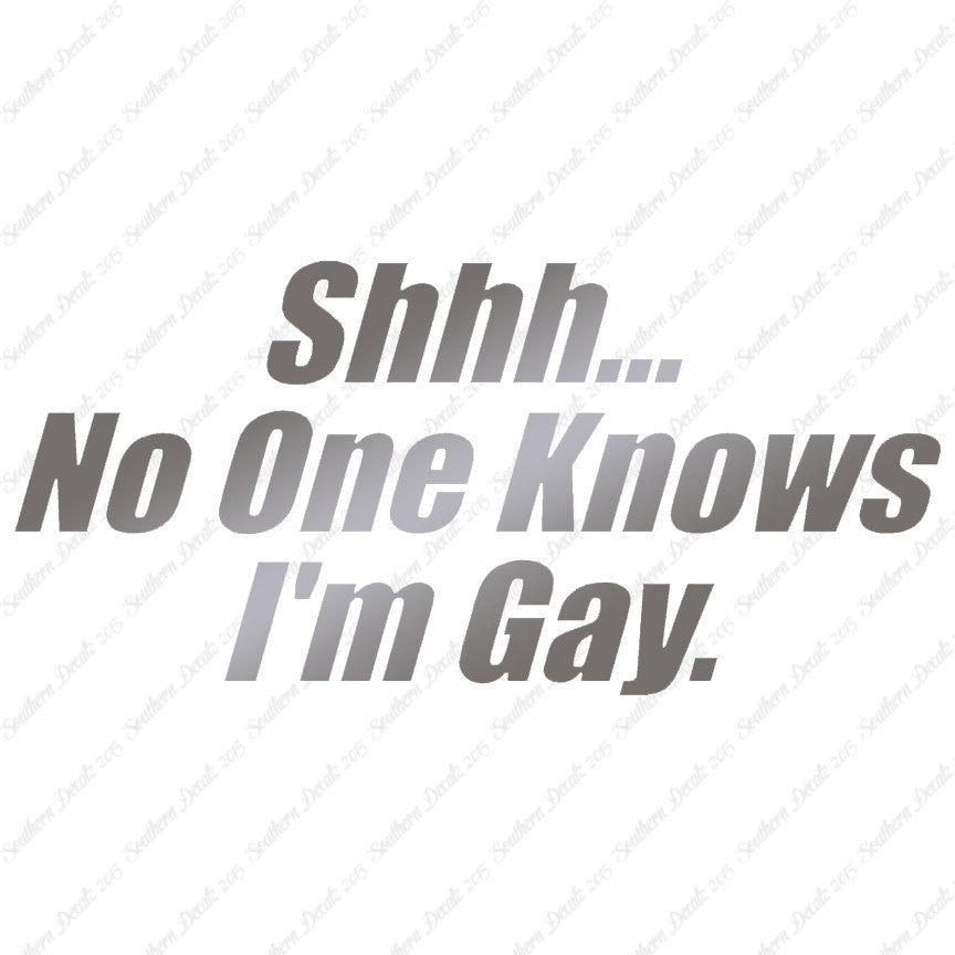 Shh No One Knows I'm Gay