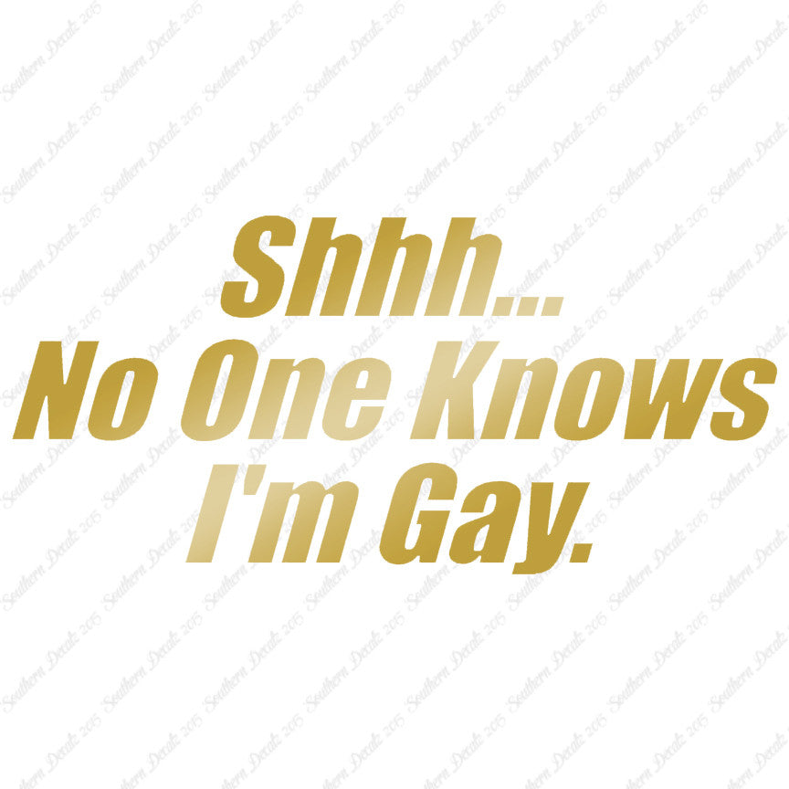 Shh No One Knows I'm Gay