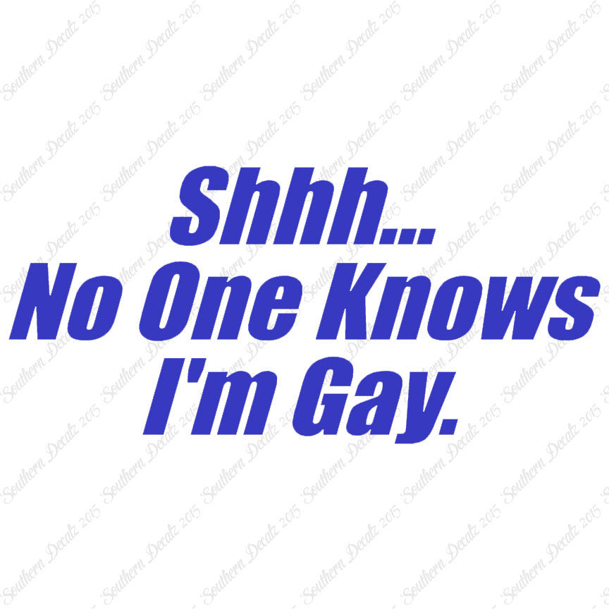 Shh No One Knows I'm Gay