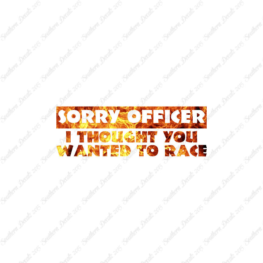 Sorry Officer Though You Wanted Race